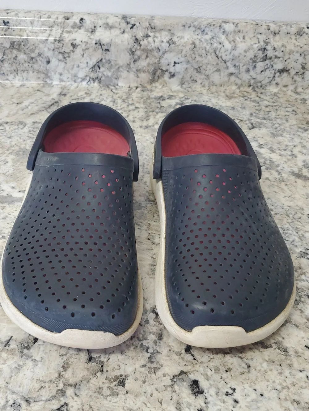 CROCS Navy and Red Vented Slip-On Clogs